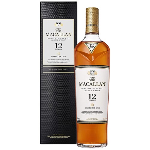 The Macallan Sherry Oak 12 Year Old Single Malt Scotch Whisky 70cl - A Rich and Smooth Highland Classic